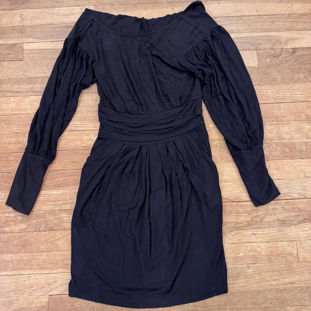 BCBGeneration Black Pleated Pocket Mini Sheath Dress Size Small S
 b5